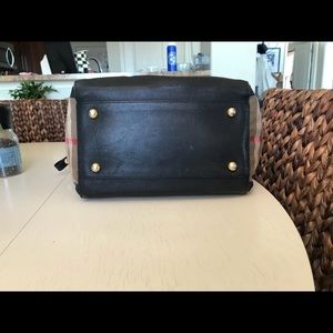 Burberry medium leather and canvas tote